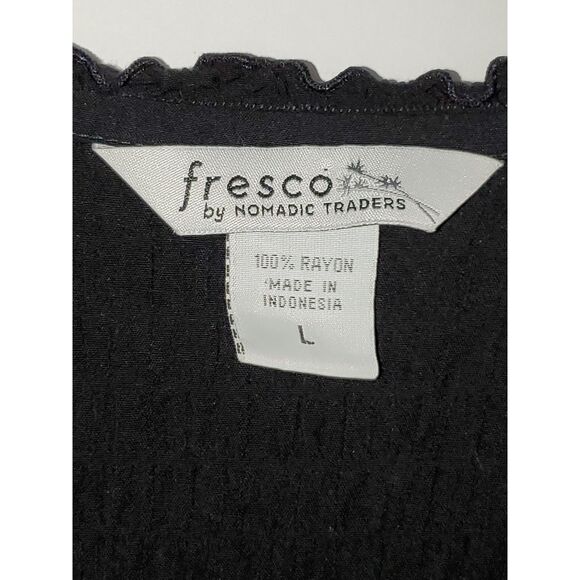 A Fresco By Nomadic Traders Women's Scrunchy Black Cardigan Fairy Grunge Size L - Picture 6 of 6
